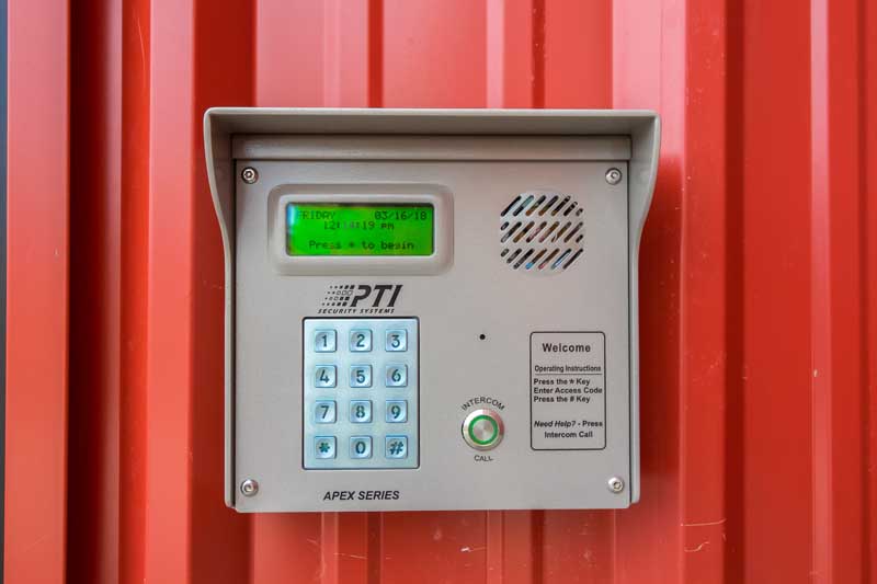 Keypad for entry to a self storage facility.