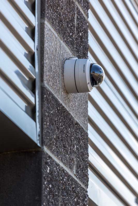 Security camera outside of a self storage facility.