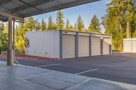 Exterior of drive up storage facility.