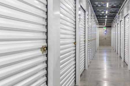 Inside of a climate controlled storage facility.