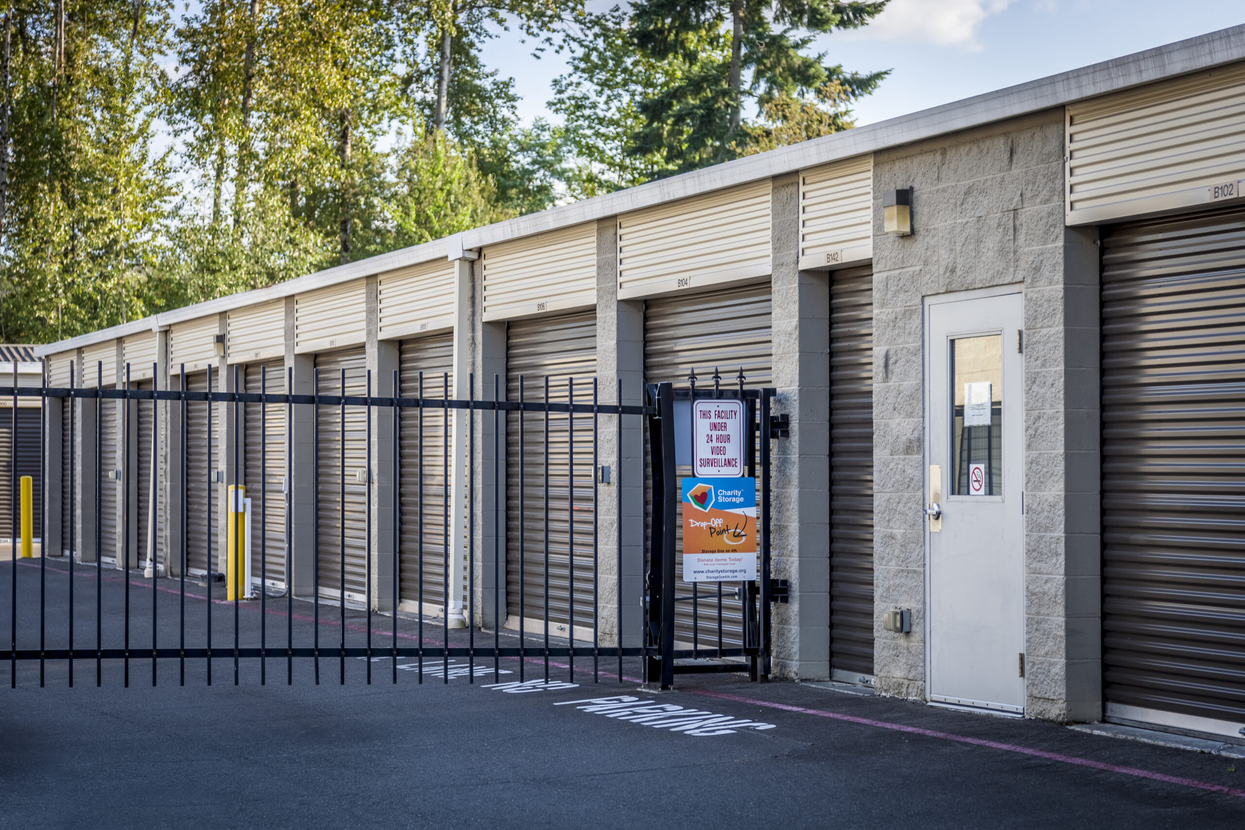 Security gate for a self storage facility.