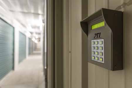 Keypad for entry to a secure self storage facility.