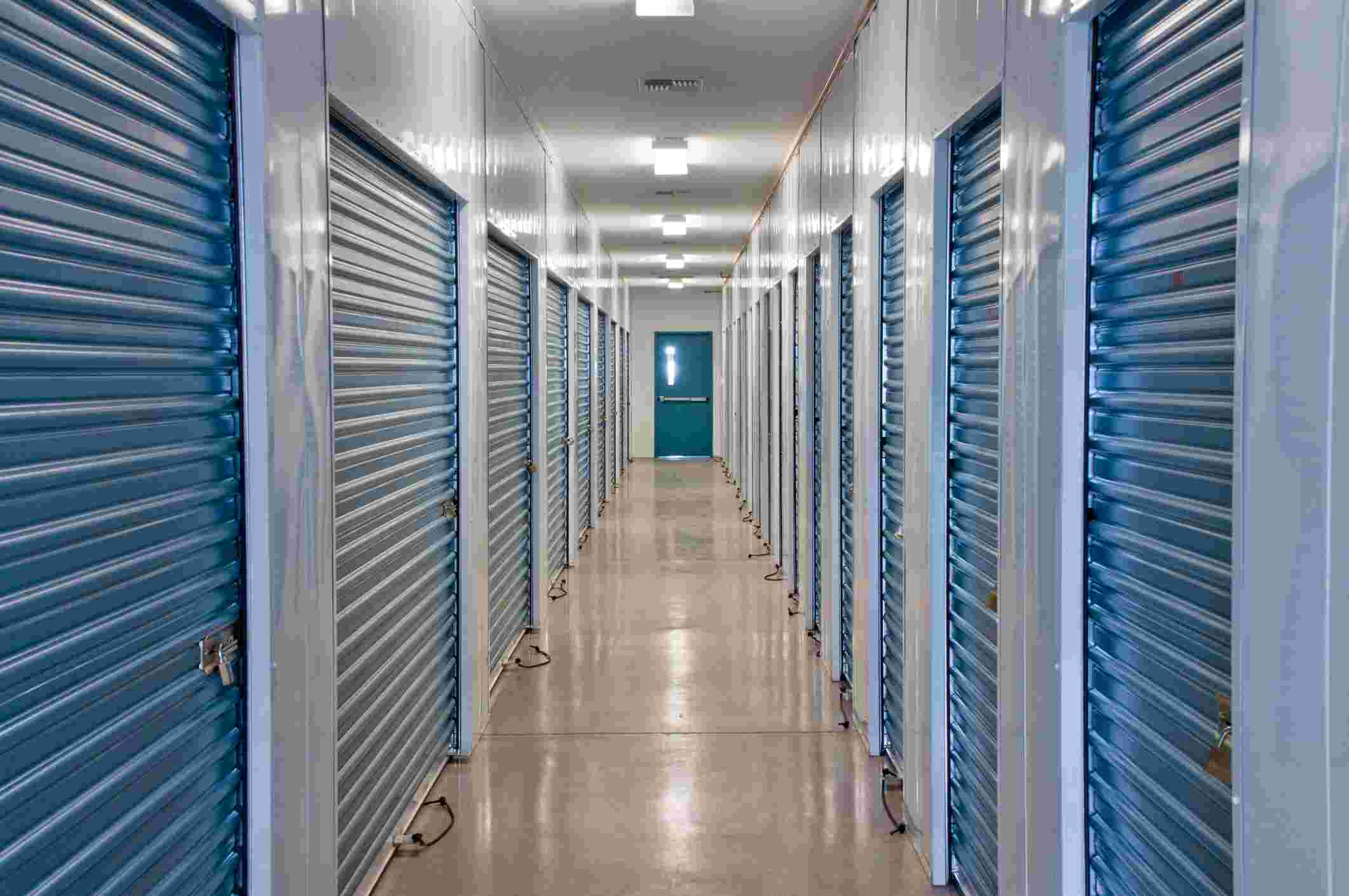 Interior of climate controlled self storage facility.