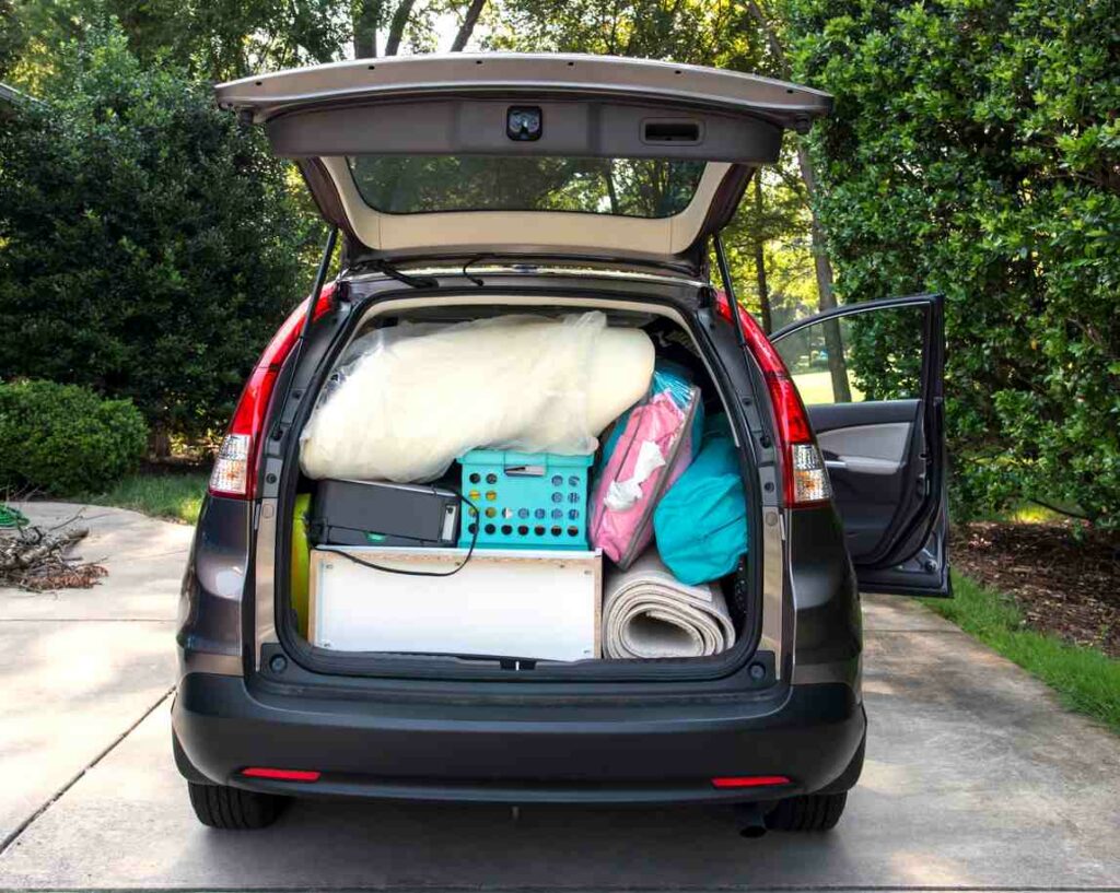  A minivan packed full of college essentials