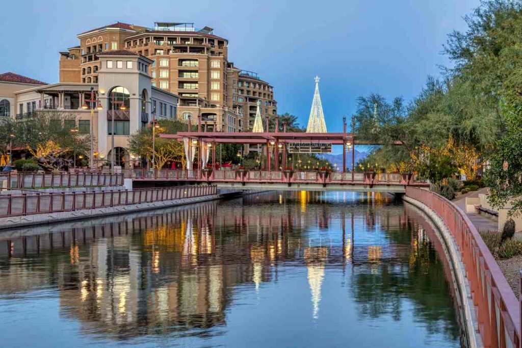 Waterfront view in downtown Scottsdale, AZ