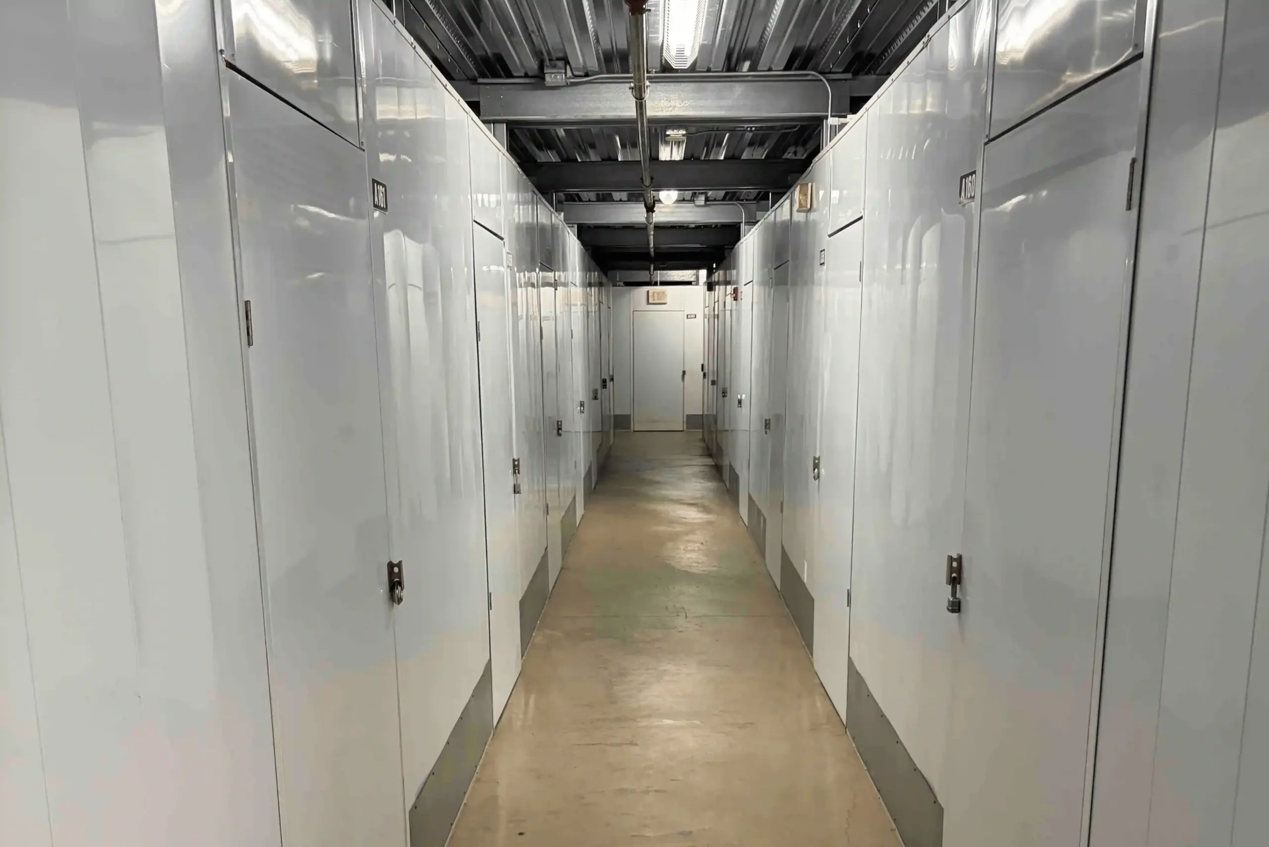 Inside hallway of storage facility